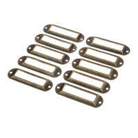 10Pcs Antique Bronze ตู้ลิ้นชักป้ายจับโลหะ Office Liry Post Office แฟ้มดึงกรอบแท็กชื่อผู้ถือบัตร70*21Mm