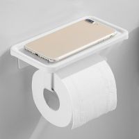 Wall Mounted Black Toilet Paper Holder Stainless Steel WC Tissue Towel Roll Shelf with Phone Storage Rack Bathroom Accessories Toilet Roll Holders