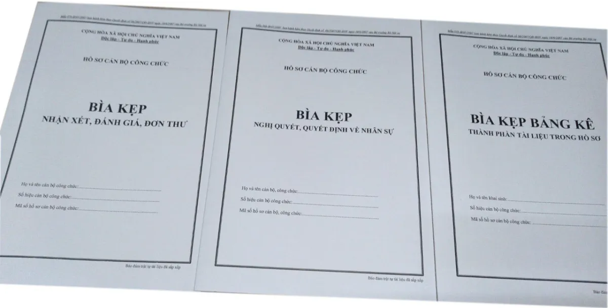 Bộ hồ sơ cán bộ công chức mẫu chuẩn theo QĐ 06/2007/QĐ-BNV ngày 18 ...