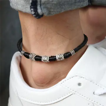 Black Thread Anklet Bracelet and Sterling Silver Charm, Adjustable Summer  Anklet Decorated With Silver Pendant, Various Models to Choose - Etsy Israel