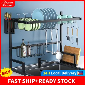 Dropship 2-Tier Dish Drying Rack Cutlery Drainer Holder Kitchen Organizer  Storage Shelf to Sell Online at a Lower Price