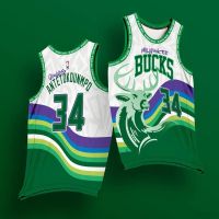 เสื้อกีฬาบาสเก็ตบอล ลายทีม NBA Jersey Bucks Antetokounmpo YS2 พลัสไซซ์ สําหรับผู้ชาย และผู้หญิง SY2