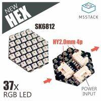 【☸2023 New☸】 fuchijin77 M5stack อาร์จีบี Led บอร์ดหกเหลี่ยมมาใหม่พร้อมพอร์ตไฟ Led แบบโกรฟ Sk6812 37ชิ้นและอินพุตพลังงานใช้ได้กับ M5stack การไหลของแสง