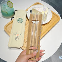 Starbuck ร้านค้าอย่างเป็นทางการ Starbuck ไต้หวัน Hedgehog Gospel ฟางแก้วรีไซเคิลไม่ทิ้งป้องกันสิ่งแวดล้อมรวมทั้งฟางแปรงผ้ากระเป๋าฟาง Starbuck Tumbler Starbuck แก้ว