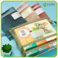 CUFEI 2Pcs A4 กระเป๋าใส่เอกสาร โปร่งใสโปร่งใส ตาข่ายแบบตาข่าย แฟ้มโฟลเดอร์หนังสือ แบบพกพาได้ สองชั้น กระเป๋าเก็บเครื่องเขียนกล่องดินสอ ออฟฟิศสำหรับทำงาน