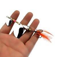 Hook  Feather Lure Fishing Metal Lure Baits Bass 16.3g Spinner Spoon Sequin Double [hot]9.3cm