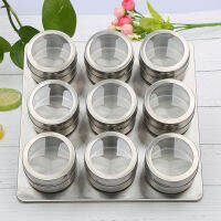 6-12pcsset Magnetic Dustproof Seasoning Boxes Visible Stainless Steel Spice Can Kitchen Accessories Cocina для кухни