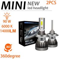 2Pcs Car Lights MINI LED H7 H1 9005 LED H4 Headlight Conversion Kit 90W 14000LM COB H7 LED Bulbs H11 LED Lamps 6000K