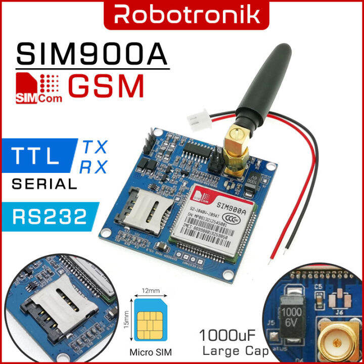 SIM900A V3.9 GSM Module (5V) AT Command 100% Working SIM 900A SIM900 ...