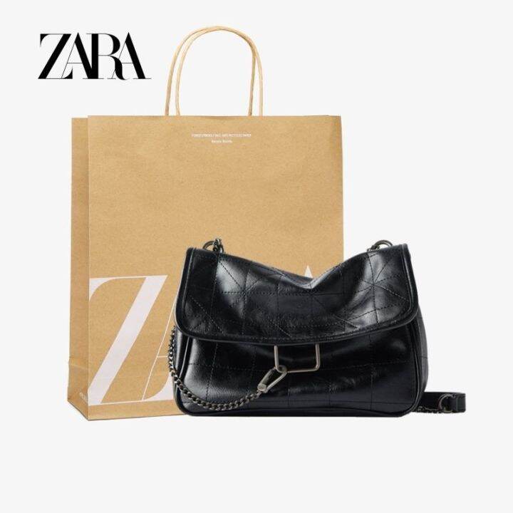 zara-womens-bag-2022-new-black-rock-soft-shoulder-messenger-bag-rhombus-chain-hobo-bag-trendy