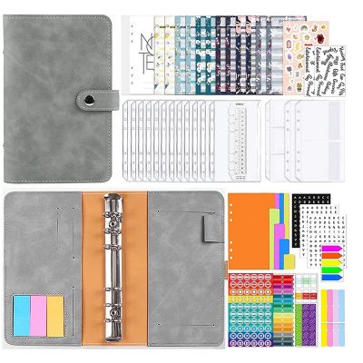 Budget Planner, PU Binder, A6 Budget Binder, with 12 Budgeting Money Envelopes, 12 Budget Sheets, Labels and 1 Ruler