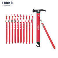 TARKA Camping Hammer 10Pcs Ground Nail Set น้ำหนักเบา Tourist Mallet เต็นท์ Peg Stakes เล็บเต็นท์กลางแจ้ง Gadget อุปกรณ์เสริม