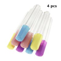 4pcs/set Sewing Needl Storage Bottles Clear Sealed Tube Pins Holder Plastic Organizer 10cm/3.94in Clutter Container Bead Jewelry