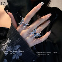 17KM Elegant เปิดแหวนผีเสื้อสำหรับผู้หญิง Vintage Silver Finger Ring อุปกรณ์เสริม Jewelry