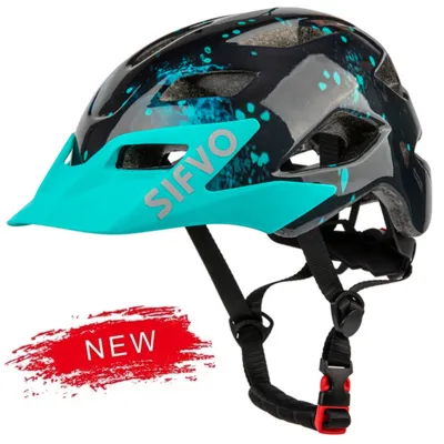 Exclusky Kids Bike Helmet With Brim MTB Skating Scooter Bicycle Child Kids Helmet Adjustable 50-57cm(Ages 5-13) Cycling Hat