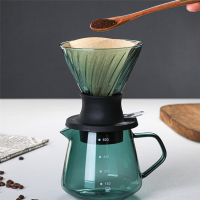 600มิลลิลิตรแช่ Dripper สวิทช์แก้วสำหรับ V60เทกว่าเครื่องชงกาแฟ V รูปร่างหยดกาแฟ Dripper และกรองสีเขียว