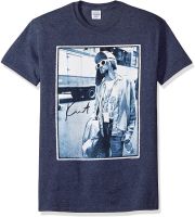 FEA Mens Kurt Cobain Standing By Bus Photo Mens T-Shirt