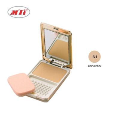 ตลับจริง แป้งผสมครีมรองพื้นและทองคำ MTI COMPACT POWDER FOUNDATION WITH SUNSCREEN