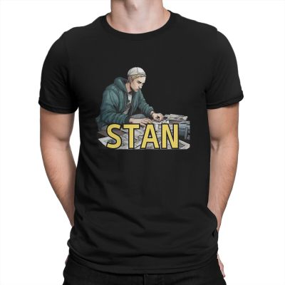 Novelty Stan Illustration T-Shirt Men Crewneck Pure Cotton T Shirt Eminem Short Sleeve Tees Printing Tops