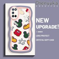 Chenyyka เคสสำหรับ OPPO A52 A92 A72 4G การ์ตูนที่สร้างสรรค์ลายมิกกี้น่ารักขอบเป็นลอนซิลิโคนเคสโทรศัพท์โปร่งใสกันกระแทกเคสป้องกันเลนส์กล้องปลอกอ่อนใส