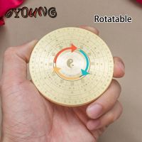 Solid Brass Double-sided Compass Jiugong Gossip Yijing Pointer Compass Copper Can Be Turned Feng Shui Handmade Play Piece Gifts