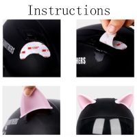 [1Pc Cute Cat Ears Accessories Helmet Stickers] [Self Adhesive Motorcycle Helmet Decoration]