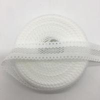 5Yards/lot 5/8" 15mm White Bilateral Lace Grid Fold Over Elastic Spandex Lace Ribbon