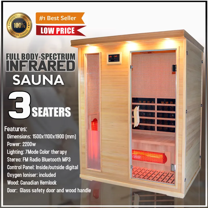 Full Spectrum 3 Person Infrared Sauna (2200w) | Lazada PH