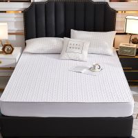 2021Kuup 1pcs Waterproof Quilted Mattress Cover Sheet Air-Permeable Bed Protector Pad Cover Queen Mattress Topper Soft Fitted Sheet