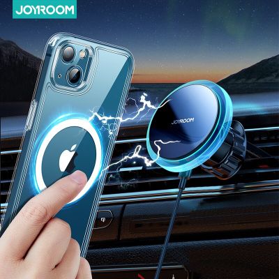 Joyroom ไร้สายชาร์จเจ้าของรถศัพท์แม่เหล็กชาร์จไร้สายสำหรับ 14 13 12 Pro Max Bluer แสงที่วางศัพท์ในรถ