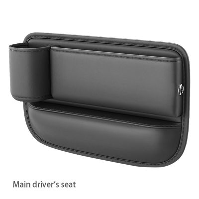 AM  หนัง PU กล่องเก็บของเบาะรถยนต์ พร้อมที่วางแก้วและพอร์ตสายชาร์จ กล่องเก็บของเบาะนั่งเอนกประสงค์ กระเป๋าเก็บของอเนกประสงค์ในรถยนต์ Car Seat Gap Storage Box Universal Organizer