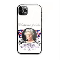 Fashion Queen Elizabeth II Platinum Jubilee Phone Case for Apple IPhone 13 12 Mini Pro Max 11 XS Max XR 6 7 8 S Plus Samsung S20 Ultra Note 10 9 8 Huawei P40 Pro P30 P20 Mate 20 30 Case Cover