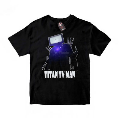 【Hot】 [Fashion] (ฟรีชื่อ) เสื้อยืด ผ้าฝ้าย พิมพ์ลาย TITAN MOTIF TV MAN SKIBIDI TOILET UNISEX ขนาดผู้ใหญ่