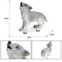 ภาพวาดด้วยมือที่สมจริงของสัตว์ป่าหมาป่า Cub Abs โมเดลหุ่นแอ็คชั่นของเล่นเพื่อพัฒนาการสำหรับเด็ก