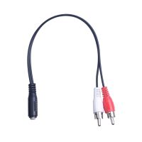 Elistooop Universal 3.5mm Stereo Audio Female Jack to 2 RCA Male Socket to Headphone 3.5 Y Adapter Cable