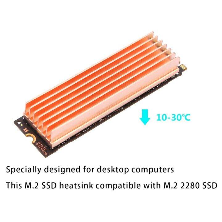 m-2-heatsink-pure-copper-nvme-m2-2280-ssd-diy-7-fins-cooler-with-thermal-pad-for-desk-computer-2-pcs