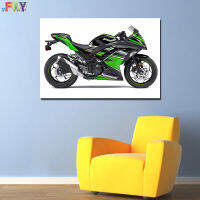 โปสเตอร์ศิลปะบนผนังรถจักรยานยนต์ลาย FAY-ภาพติดผนัง Kawasaki Ninja 300 KRT 0725E1ตกแต่งห้องนั่งเล่นภาพวาดสีน้ำมัน