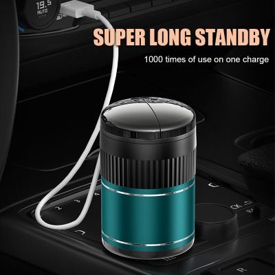 hot【DT】 Car Ashtray Opening Closing Infrared Sensor USB Rechargeable Smokeless Light-Sensitive Mirror With CoverTH
