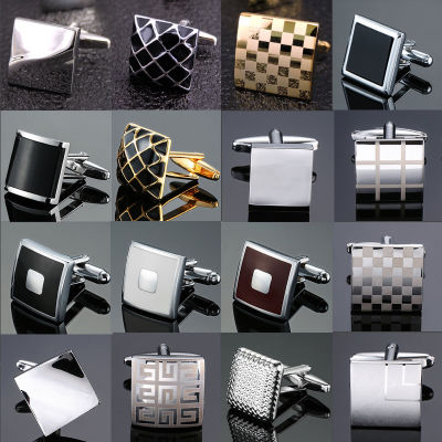 Cufflinks สำหรับผู้ชาย Luxury Silver Cuffs Retro โลหะ Cuff Links Mens ภาษาฝรั่งเศสคำสแควร์ปุ่มเสื้อ Cufflinks ธุรกิจเครื่องประดับของขวัญ-Yrrey