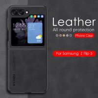 Samsun zFlip5 Case Sheepskin Leather Soft TPU Frame Cover For Samsung Galaxy Z Flip 5 Flip5 zFlip 5 5G Camera Protection Fundas