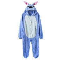 Kigurumis Onesies With Slippers Overalls Adult Women Men Blue Animal Pajama Button Zipper Jumpsuit Funny Outfit XXL Suit