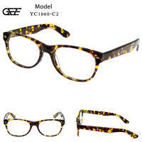 ?กรอบแว่นตา GEZE รุ่น YC1060-C2 เต็มกรอบสีน้ำตาลลายกะ Vintage น้ำหนักเบา ใส่สบาย (บริการตัดเลนส์สายตาราคาถูก)