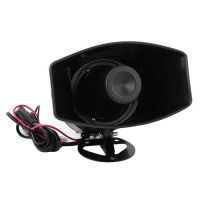 】【=-【 Universal Motorcycle Car Alarm Sound 7 Tone Horn 12V 100W Police Siren Horn Loudspeaker (Black)