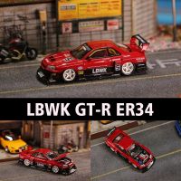 SW 1:64 LBWK GTR R34รถซูเปอร์ Silhouette ฮู้ดสามารถเปิดอัลลอยด์ไดโอรามารุ่นคอลเลกชันขนาดเล็กคาร์โรสของเล่นถนนอาวุธ