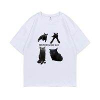 Funny Animal Graphic Tshirt Big Foot Jinx Cat Print T Shirts Summer Men Women Vintage Casual Oversized Tshirt Unisex Cotton Tees 4XL 5XL 6XL