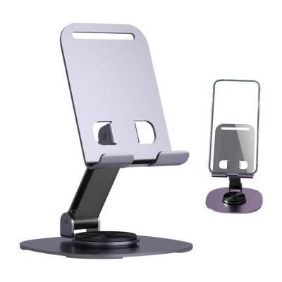 Desk Phone Holder Foldable Metal Phone Stand Adjustable Height Tablet Holder 360 Degrees Rotatable Stable Anti-Slip Mobile Stand For Dorms Living Rooms Homes Bedrooms standard