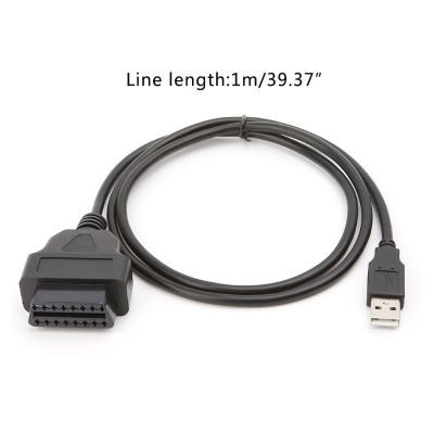 【สินค้าใหม่】 OBD2ที่16Pin เพื่อ USB เครื่องมือวินิจฉัยตัวเชื่อมต่อสายอะแดปเตอร์ช่องเสียบชาร์จ