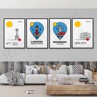 ภาพพิมพ์สแกนดิเนเวียเดนมาร์กโคเปนเฮเกนพิมพ์สถาปัตยกรรมโดย Mankey Wall Decor,กรุงเทพฯไทย,ลอนดอนสหราชอาณาจักรโปสเตอร์ท่องเที่ยวเหมาะสำหรับตกแต่งบ้านและสำนักงาน