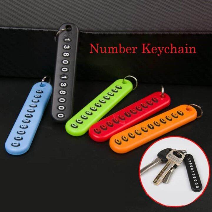 DIY Antilost Number Plate Key Chain Car Pendant Key Number Plate