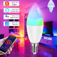 Wifi Smart Light Bulb E14 Candle Lamp RGB CW WW 5W 7W 9W Tuya Smart Life APP Voice Control Compatible Alexa Home Dimmable